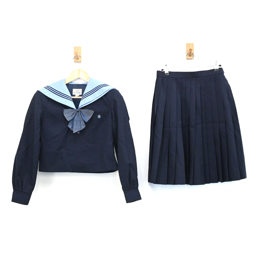 国産超激安滋賀県 水口高等学校 女子制服 2点（セーラー服・スカート）sf003212 学生服