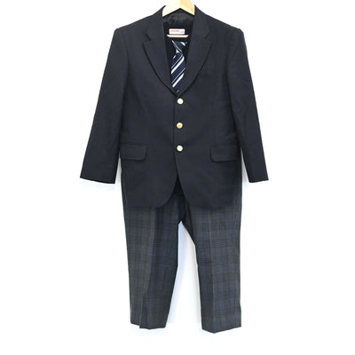 【中古】東京都 江東区立第三砂町中学校 男子制服 4点（ブレザー・ニット・ズボン）sf003215