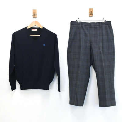 【中古】東京都 江東区立第三砂町中学校 男子制服 4点（ブレザー・ニット・ズボン）sf003215