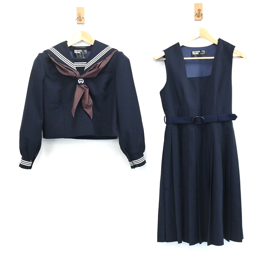 【中古】埼玉県 春日部中学校 女子制服 3点（セーラー服・ジャンパースカート）sf003229