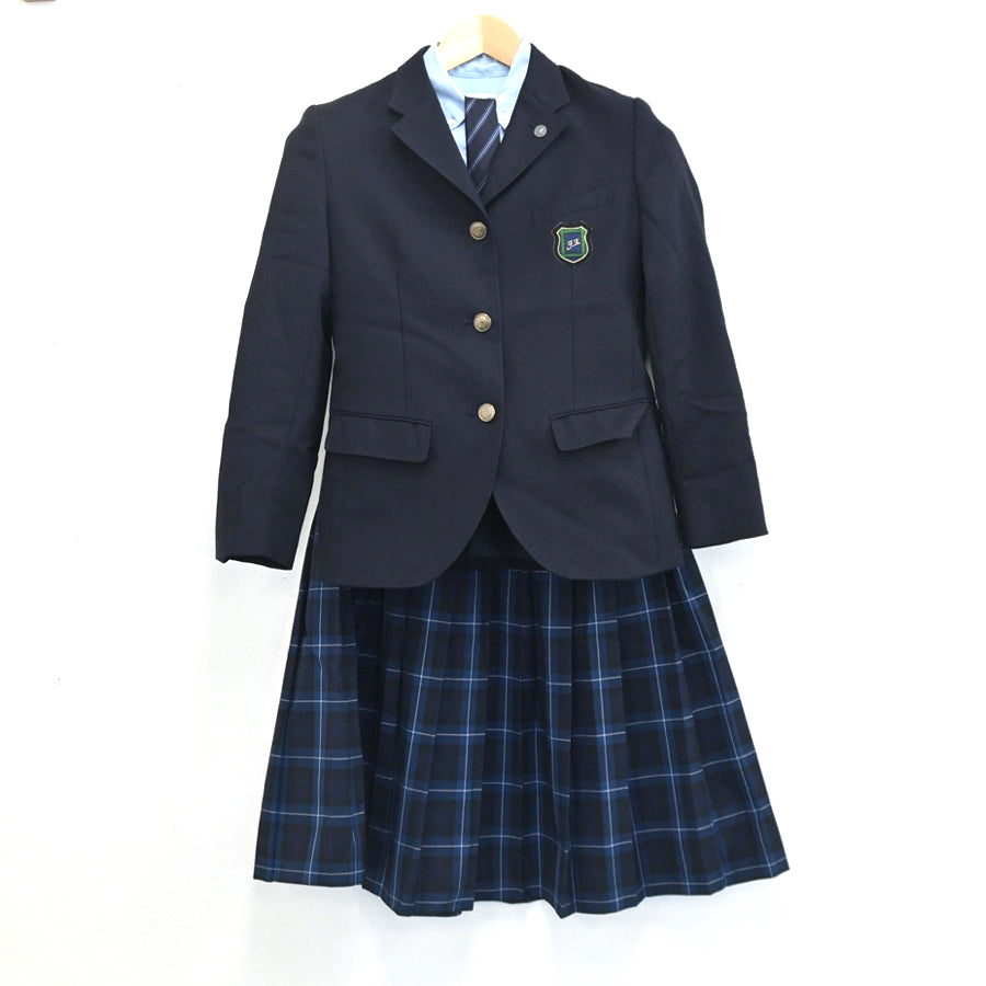 【中古】福岡県 福岡講倫館高等学校 女子制服 7点（ブレザー・シャツ・ニット・スカート）sf003239