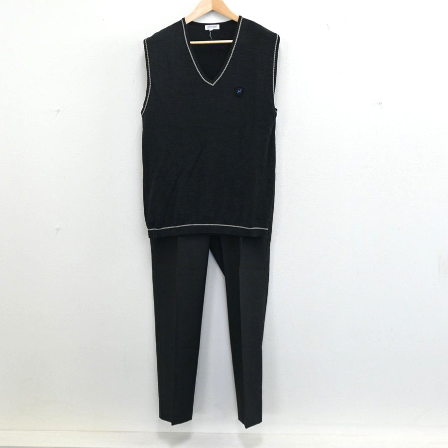 【中古】東京都 八王子学園八王子高等学校 男子制服 2点（ニットベスト・ズボン）sf003243