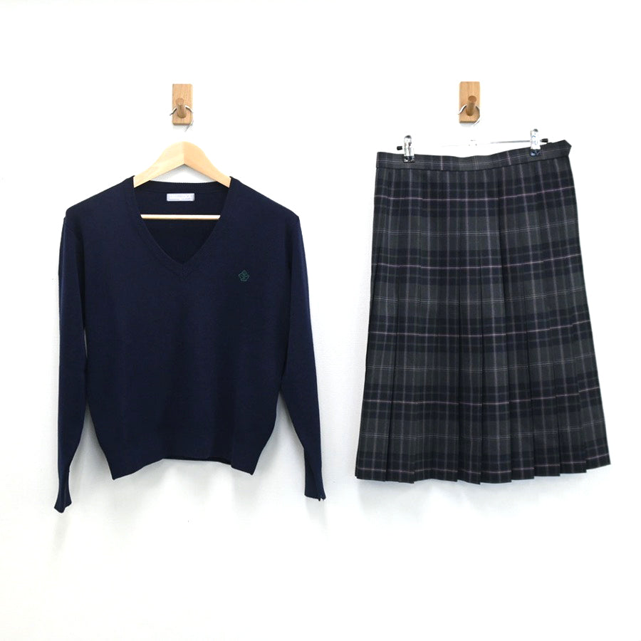 【中古】大阪府 箕面自由学園高等学校 女子制服 4点（ブレザー・ニット・スカート）sf003252