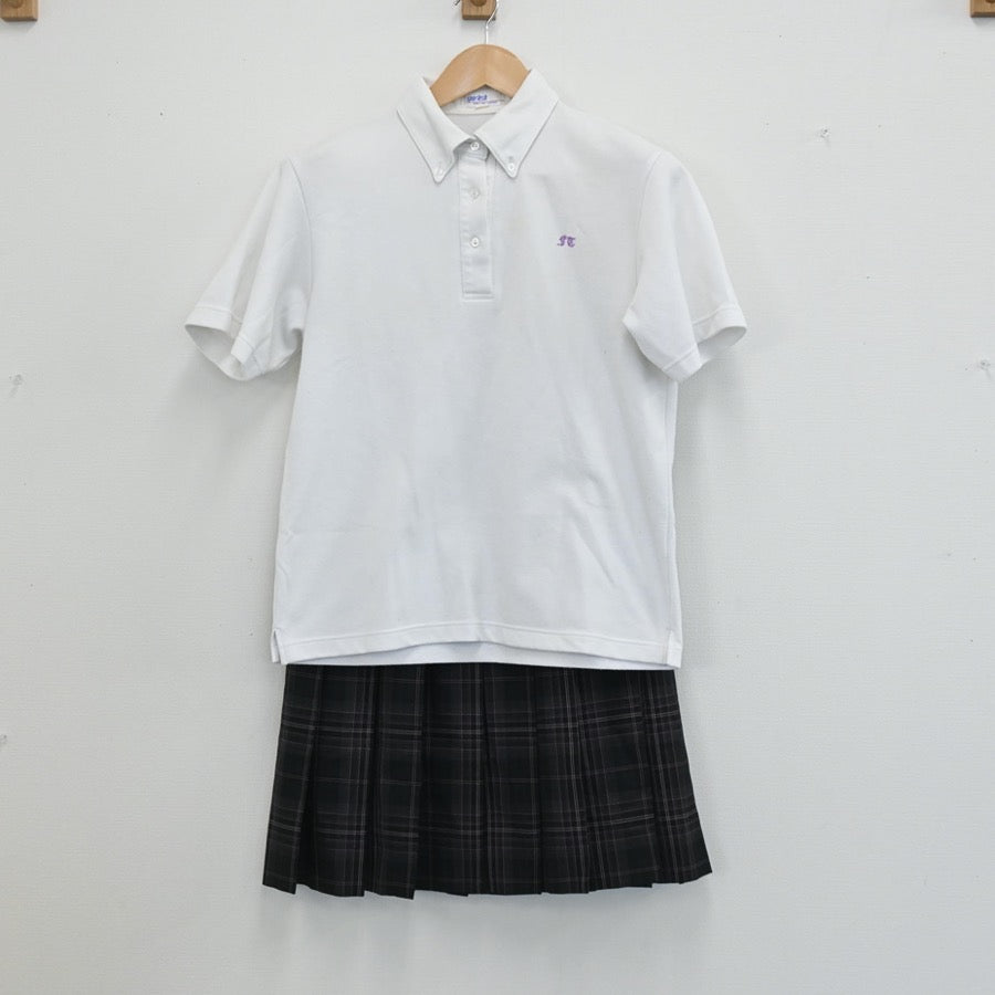 【中古】福島県 福島東稜高等学校 女子制服 4点（シャツ・シャツ・ニット・スカート）sf003276