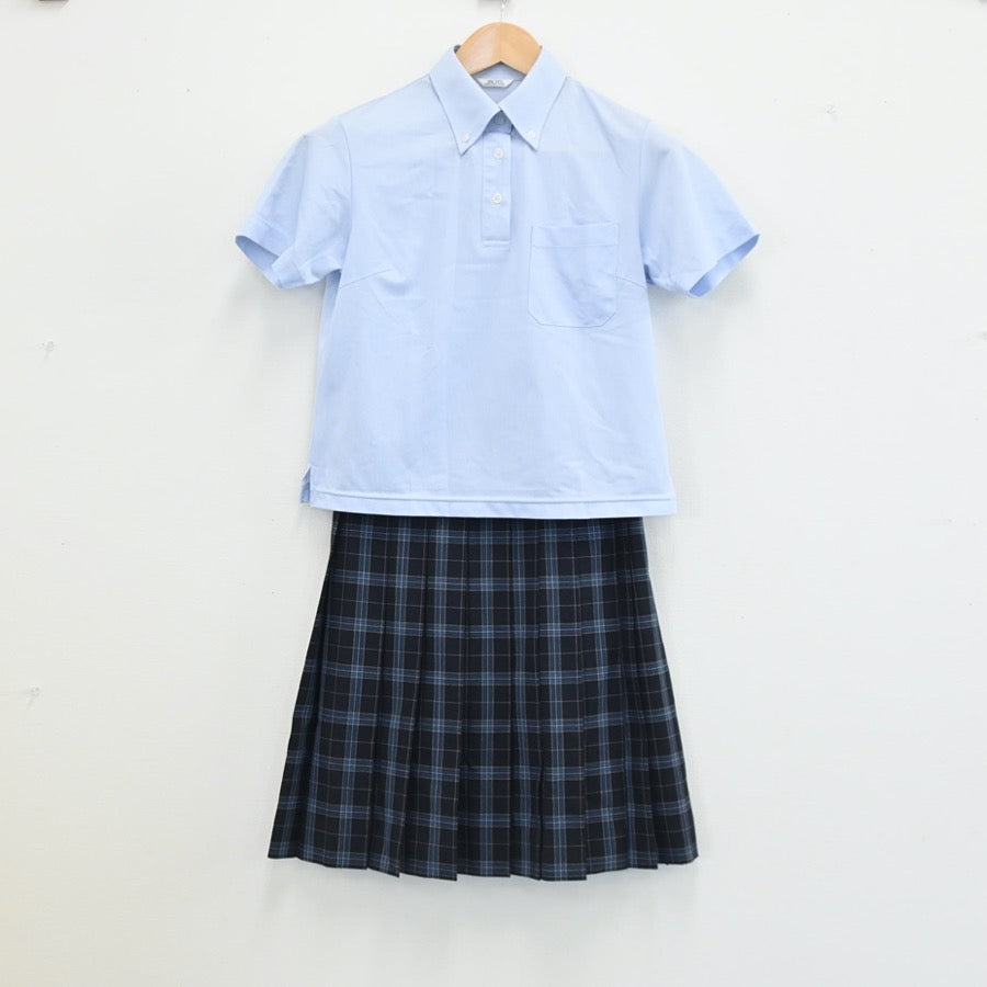 【中古】京都府 木津南中学校 女子制服 3点（シャツ・スカート）sf003291