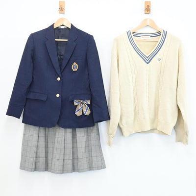 【中古】大阪府 大阪府立登美丘高校 女子制服 7点（ブレザー・ニット・スカート・スカート）sf003292