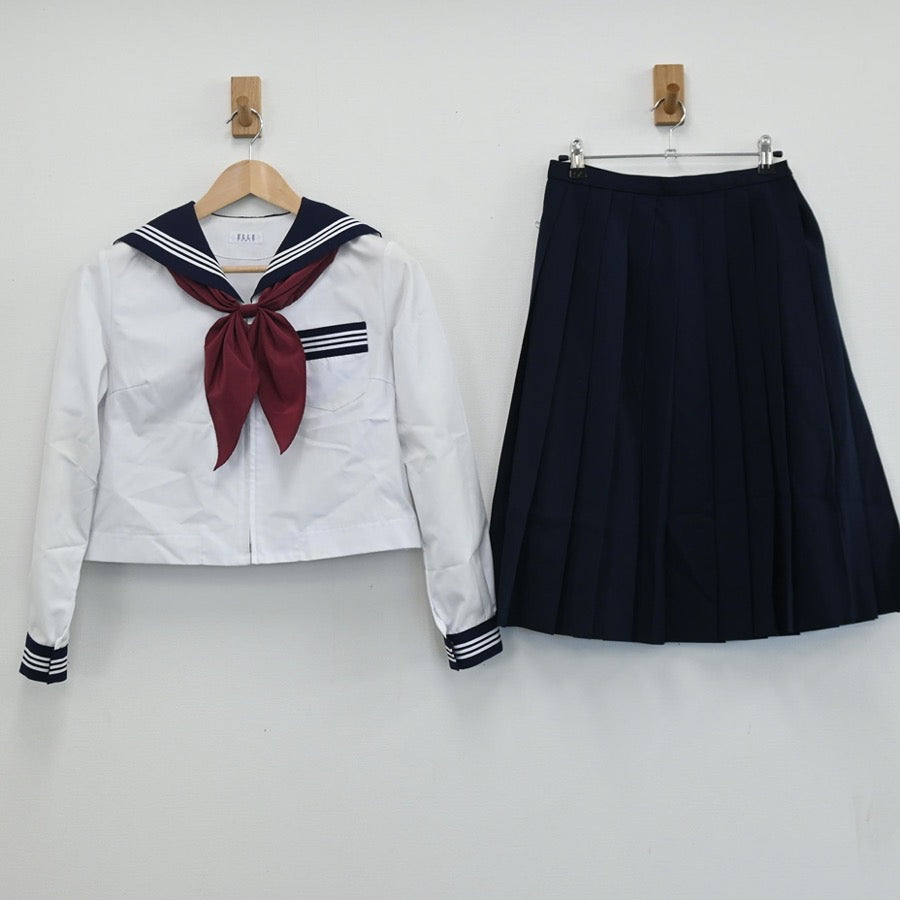 【中古】青森県 弘前市立第三中学校 女子制服 3点（セーラー服・スカート）sf003295