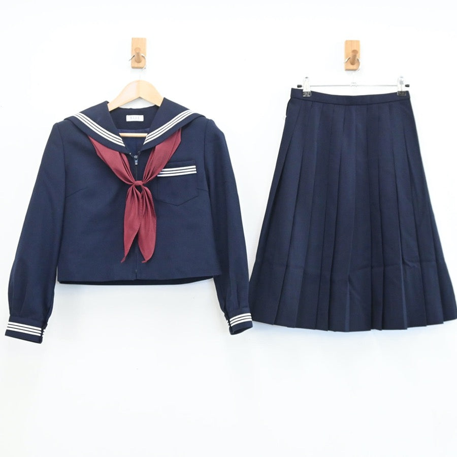 【中古】青森県 弘前市立第三中学校 女子制服 3点（セーラー服・スカート）sf003296