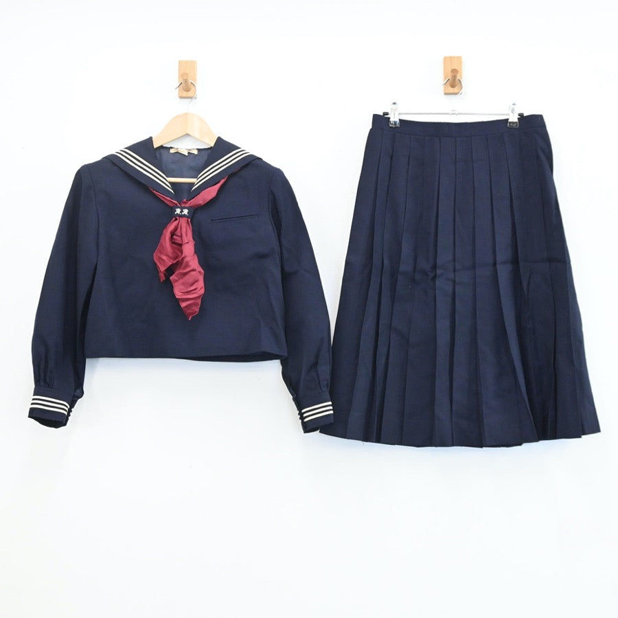 【中古】東京都 昭和女子大附属昭和中学校 女子制服 3点（セーラー服・スカート・スカート）sf003300