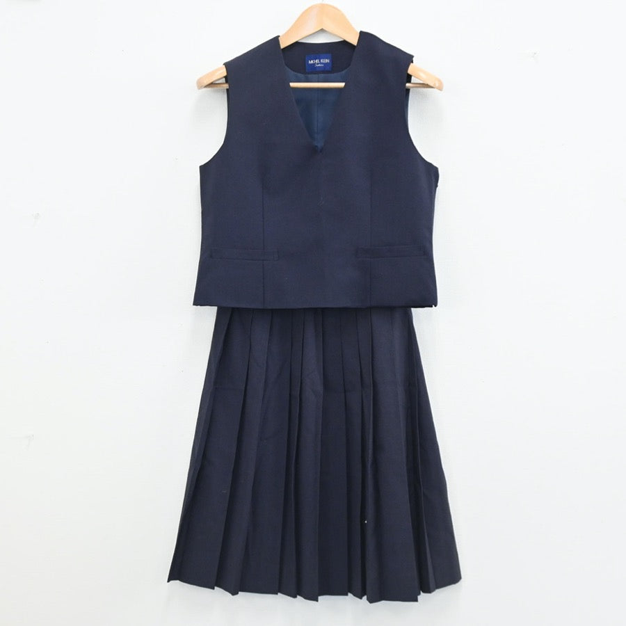 【中古】埼玉県 行田市長野中学校 女子制服 2点（ベスト・スカート）sf003320