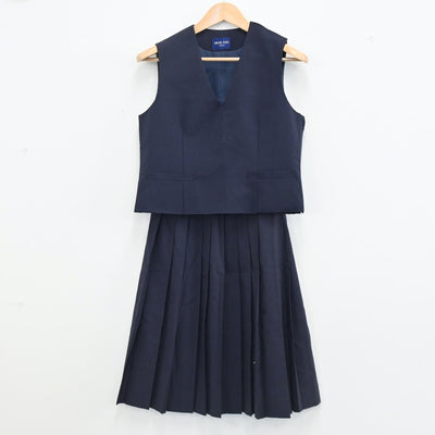 【中古】埼玉県 行田市長野中学校 女子制服 2点（ベスト・スカート）sf003320