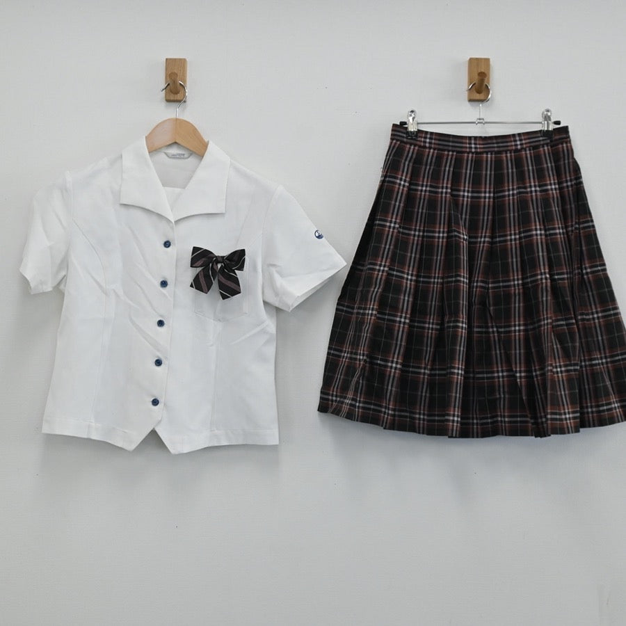 【中古】長野県 松本秀峰中等教育学校 女子制服 4点（シャツ・スカート）sf003324