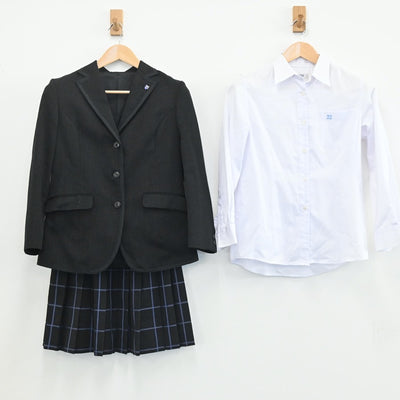 【中古】静岡県 かえつ有明中学校 女子制服 3点（ブレザー・シャツ・スカート）sf003328