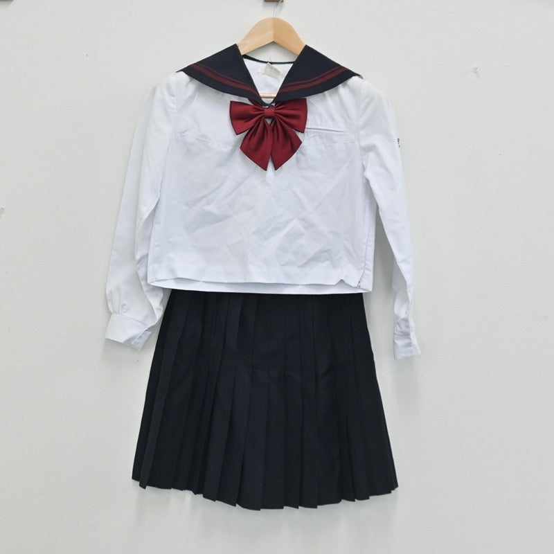 【中古】北海道 札幌日大高等学校 女子制服 6点（セーラー服・セーラー服・スカート）sf003349