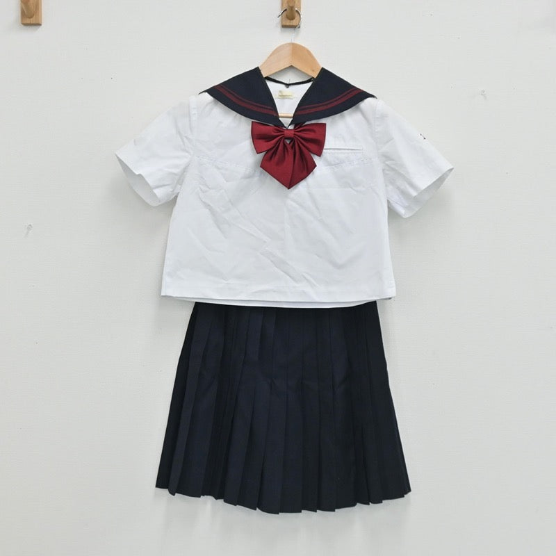 【中古】北海道 札幌日大高等学校 女子制服 6点（セーラー服・セーラー服・スカート）sf003349
