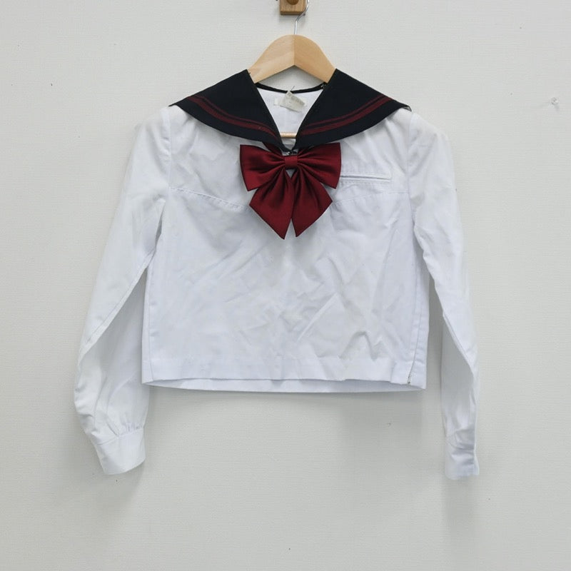 【中古】北海道 札幌日大高等学校 女子制服 6点（セーラー服・セーラー服・スカート）sf003349