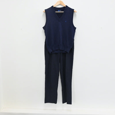 【中古】埼玉県 芸術総合高等学校 男子制服 4点（シャツ・ベスト・ニットベスト・ズボン）sf003358