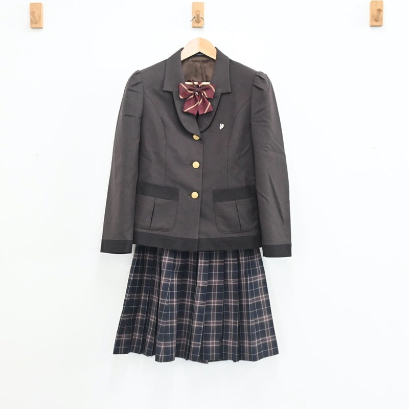 【中古】宮城県 聖ドミニコ学院高等学校 女子制服 7点（ブレザー・シャツ・ニット・スカート）sf003391