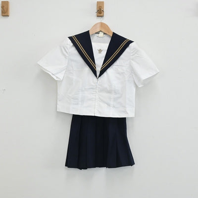 【中古】千葉県 鎌ケ谷西高校 女子制服 2点（セーラー服・スカート）sf003398