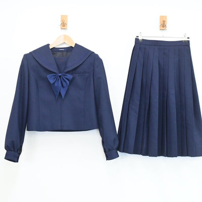 【中古】北海道 苫小牧南高校 女子制服 4点（セーラー服・ニット・スカート）sf003413