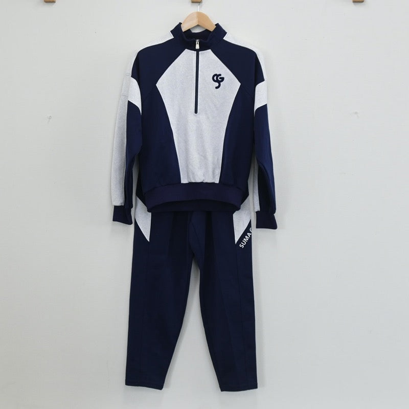 【中古】兵庫県 須磨学園中学・高等学校 男子制服 2点（ジャージ 上・ジャージ 下）sf003438