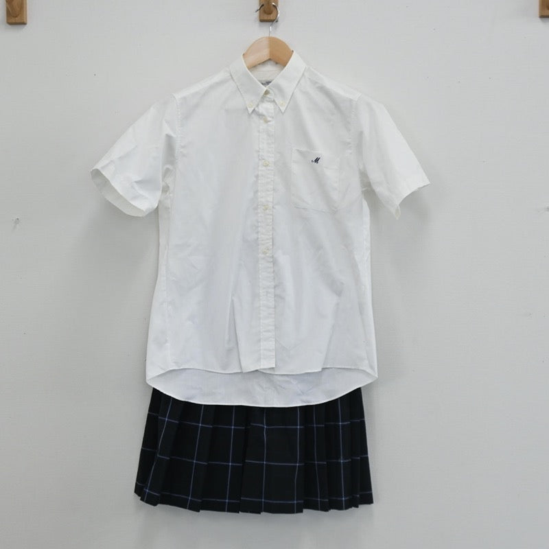 【中古】千葉県 千葉県立茂原高校 女子制服 3点（シャツ・スカート）sf003440