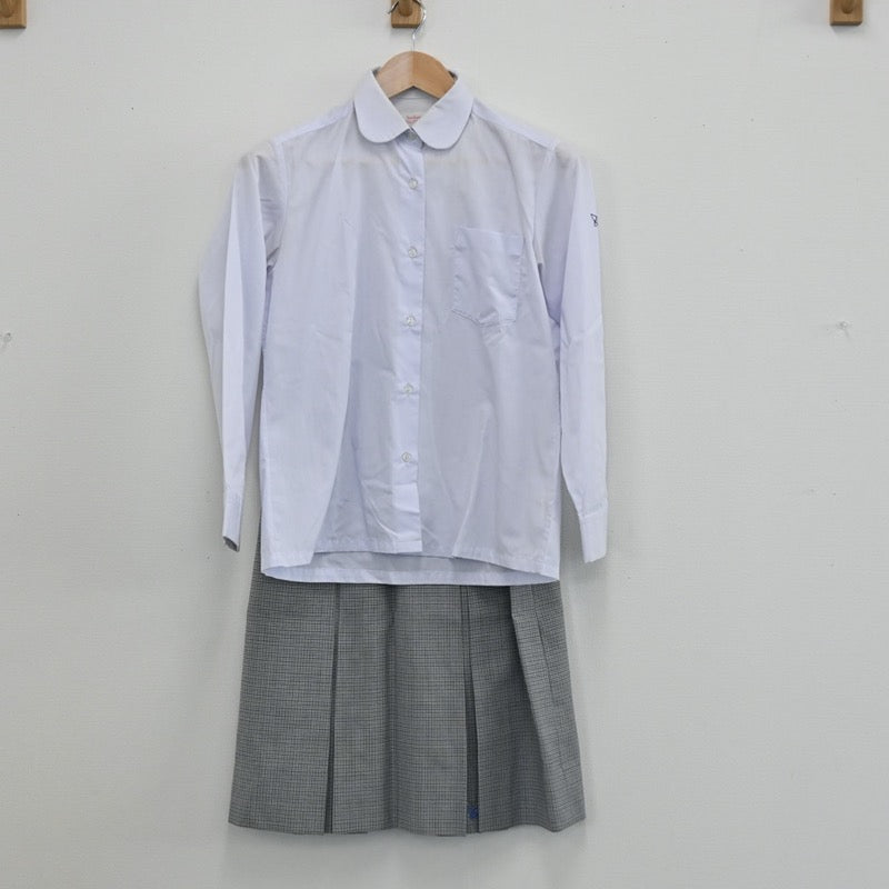 【中古】静岡県 静岡県立浜松城北工業高等学校 女子制服 2点（シャツ・スカート）sf003447