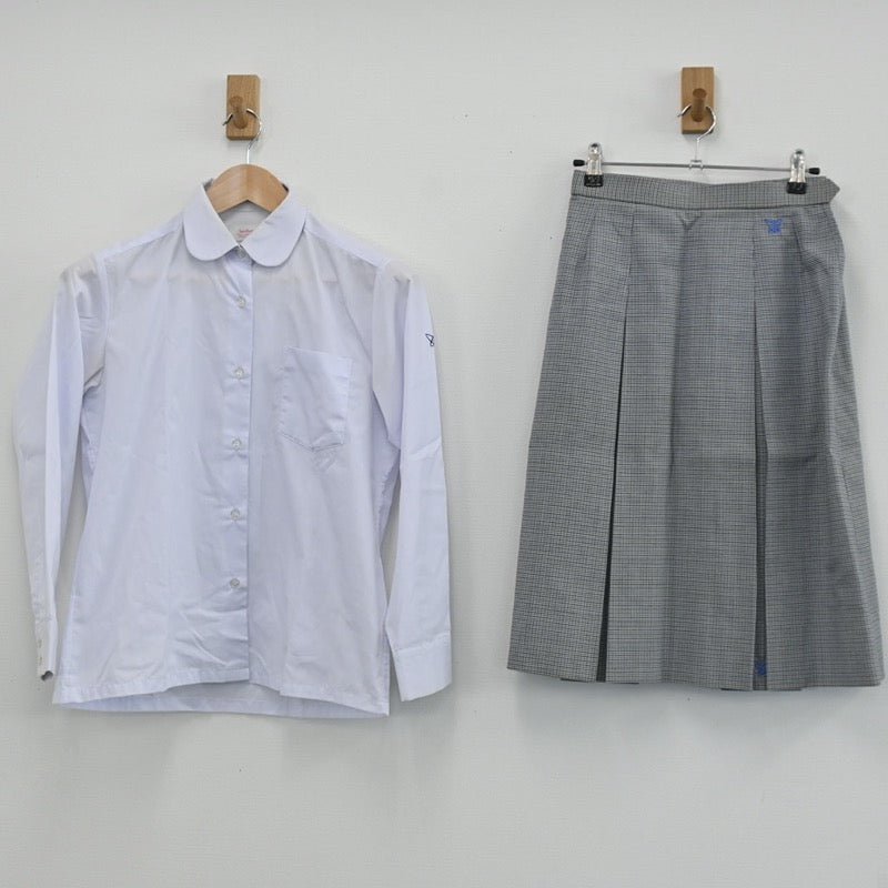 【中古】静岡県 静岡県立浜松城北工業高等学校 女子制服 2点（シャツ・スカート）sf003447