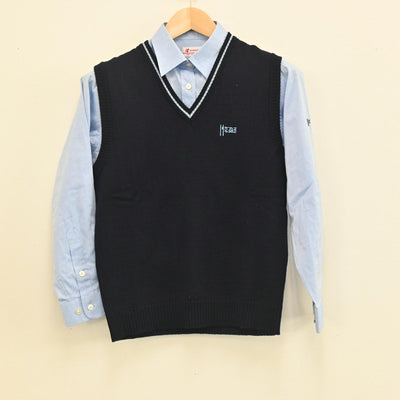 【中古】東京都 拓殖大学第一高等学校 女子制服 2点（シャツ・ニットベスト）sf003452