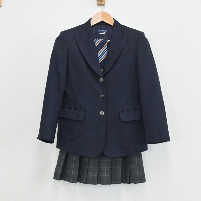 【中古】岡山県 県立岡山芳泉高等学校 女子制服 3点（ブレザー・スカート）sf003455