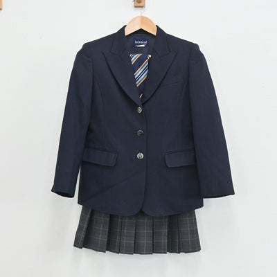 【中古】岡山県 県立岡山芳泉高等学校 女子制服 3点（ブレザー・スカート）sf003455