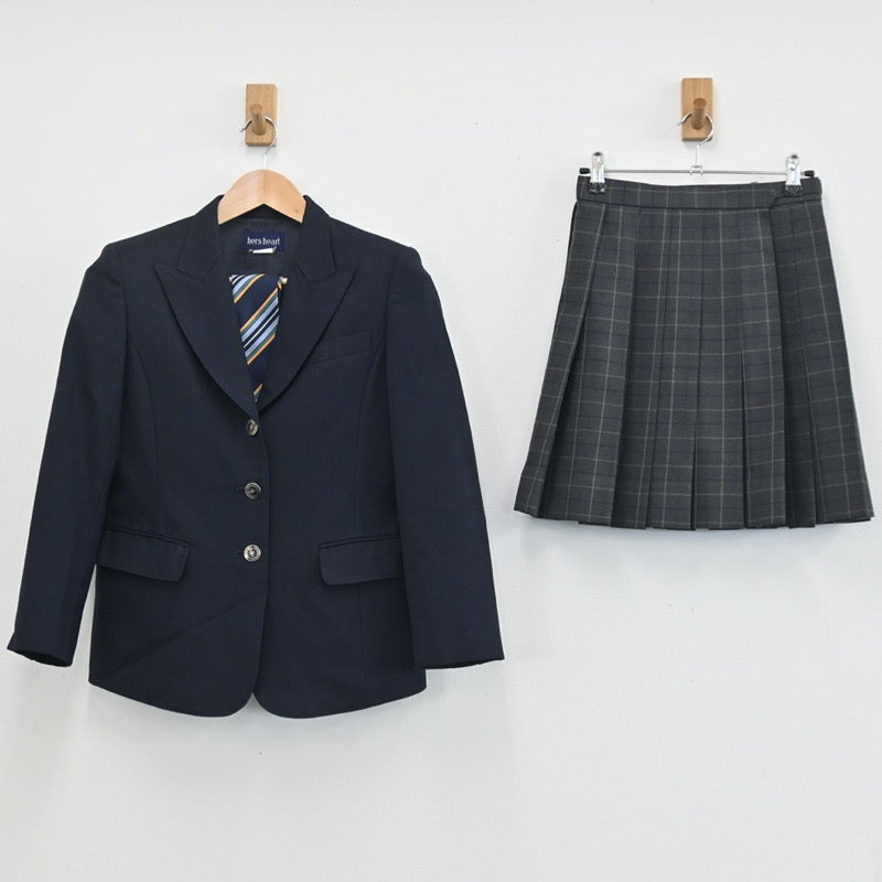 【中古】岡山県 県立岡山芳泉高等学校 女子制服 3点（ブレザー・スカート）sf003455