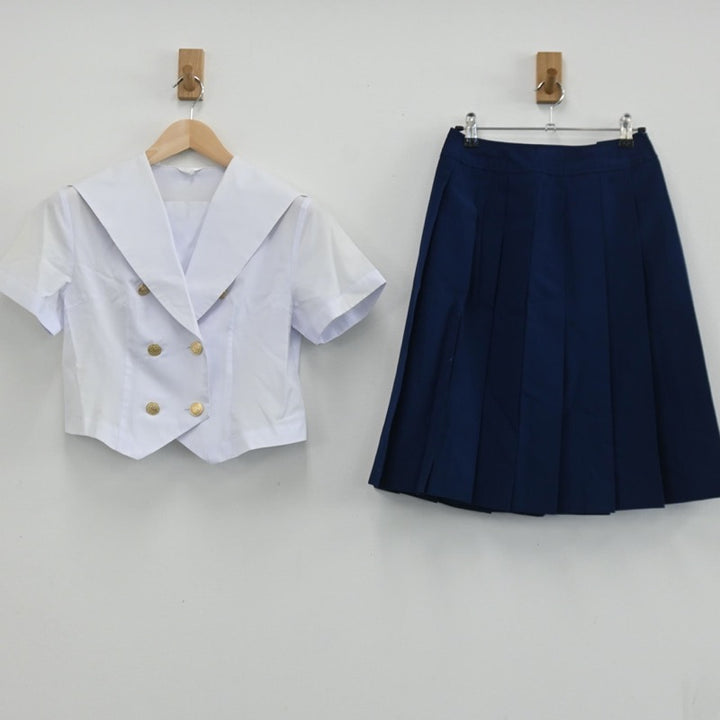 【中古】広島県 忠海高等学校 女子制服 3点（セーラー服・スカート）sf003467