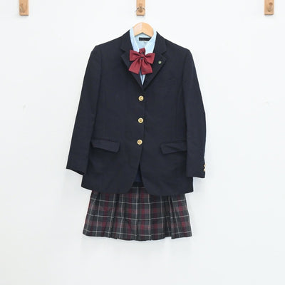 【中古】神奈川県 横浜商科大学付属高等学校 女子制服 7点（ブレザー・シャツ・ニット・スカート）sf003469