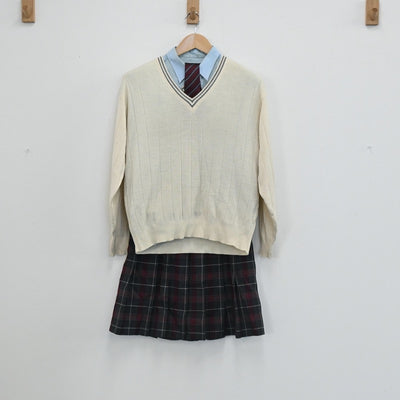 【中古】神奈川県 横浜商科大学付属高等学校 女子制服 7点（ブレザー・シャツ・ニット・スカート）sf003469