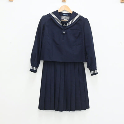 【中古】千葉県 第三中学校 女子制服 3点（セーラー服・スカート）sf003489