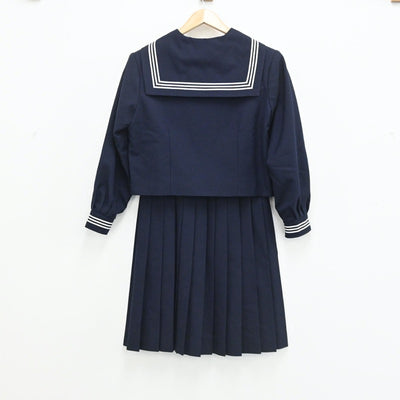 【中古】千葉県 第三中学校 女子制服 3点（セーラー服・スカート）sf003489