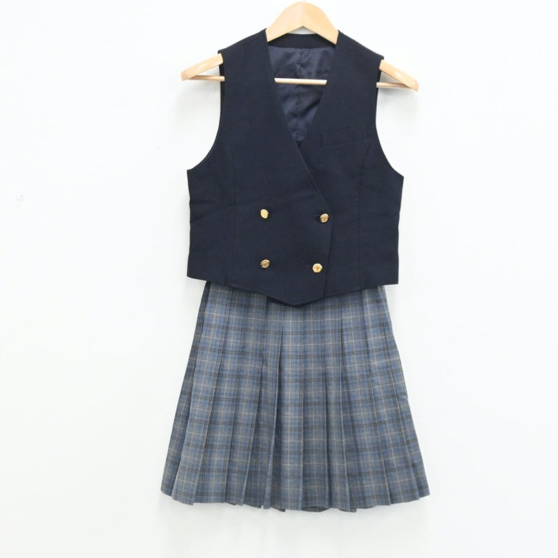 【中古】東京都 東海大学附属高輪台高等学校 女子制服 3点（ベスト・スカート・スカート）sf003490
