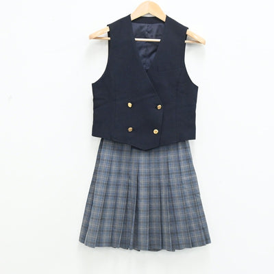 【中古】東京都 東海大学附属高輪台高等学校 女子制服 3点（ベスト・スカート・スカート）sf003490