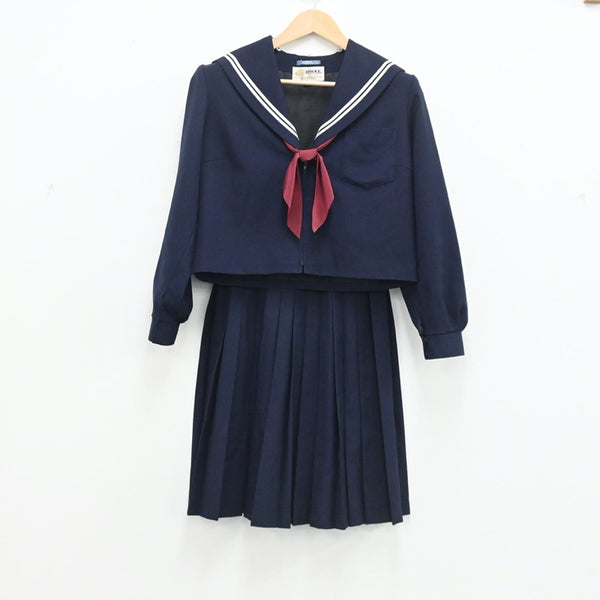 【中古】愛知県 当知中学校 女子制服 4点（セーラー服・セーラー服・スカート）sf003506