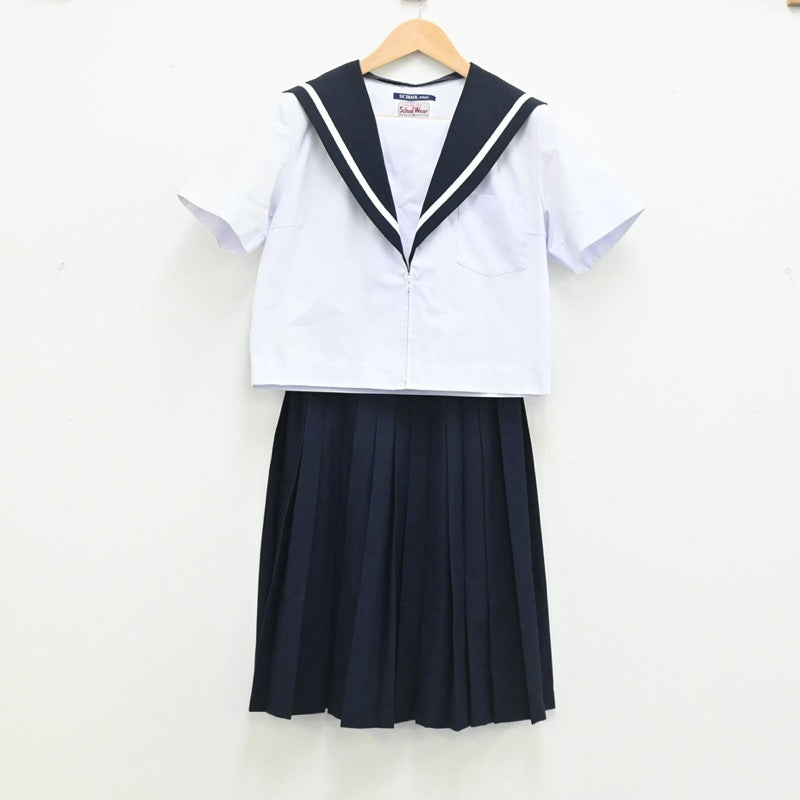 【中古】愛知県 当知中学校 女子制服 4点（セーラー服・セーラー服・スカート）sf003506