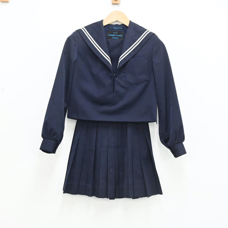 【中古】愛知県 中村高校 女子制服 2点（セーラー服・スカート）sf003507