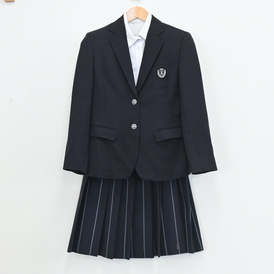【中古】広島県 如水館高等学校 女子制服 3点（ブレザー・シャツ・スカート）sf003546