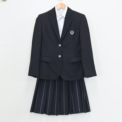 【中古】広島県 如水館高等学校 女子制服 3点（ブレザー・シャツ・スカート）sf003546