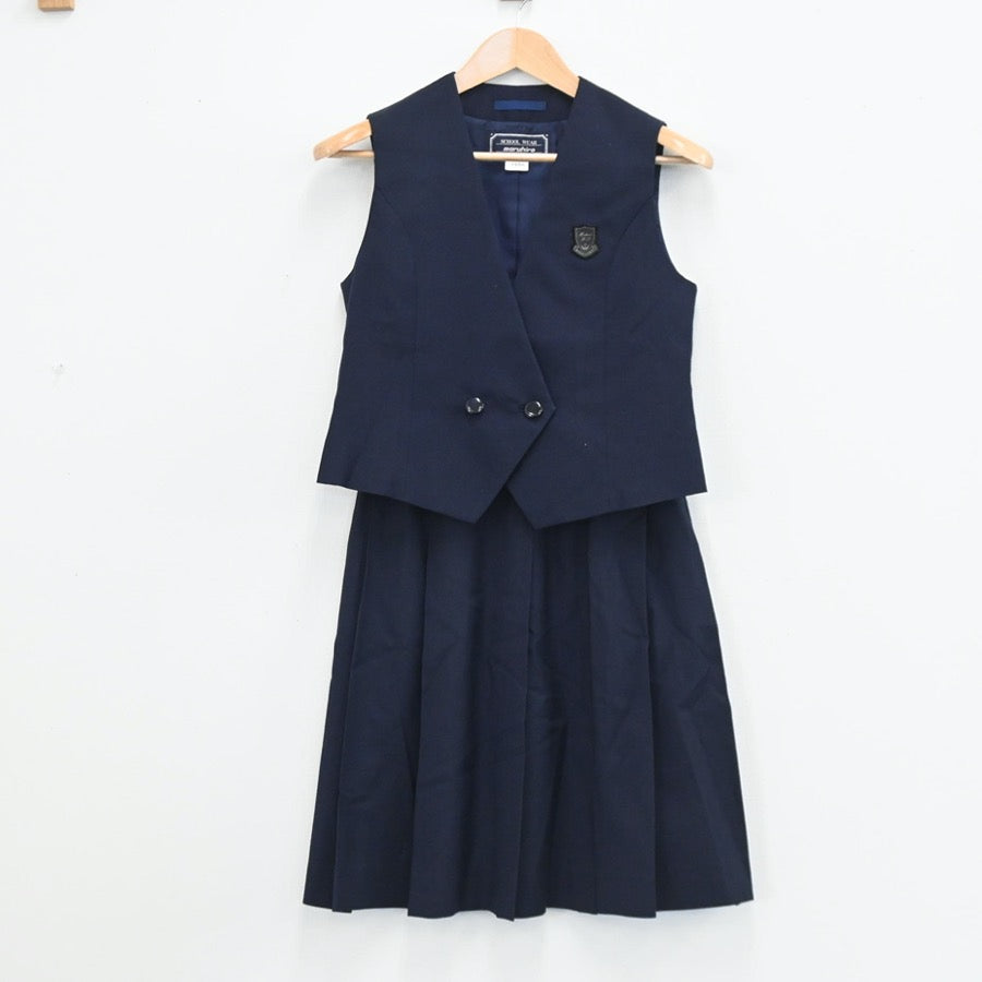 【中古】埼玉県 星野女子高等学校 女子制服 2点（ベスト・スカート）sf003549