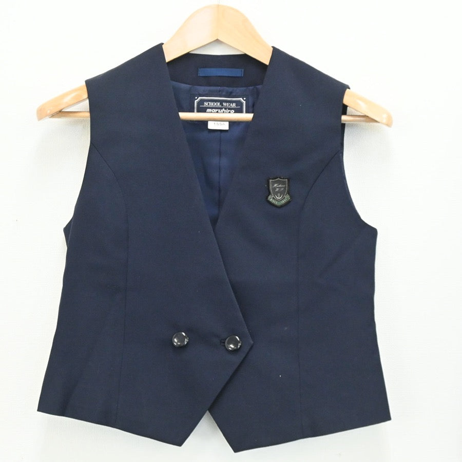 【中古】埼玉県 星野女子高等学校 女子制服 2点（ベスト・スカート）sf003549