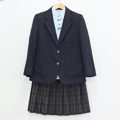 【中古】広島県 世羅町立甲山中学校 女子制服 3点（ブレザー・シャツ・スカート）sf003563