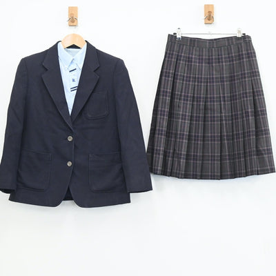 【中古】広島県 世羅町立甲山中学校 女子制服 3点（ブレザー・シャツ・スカート）sf003563