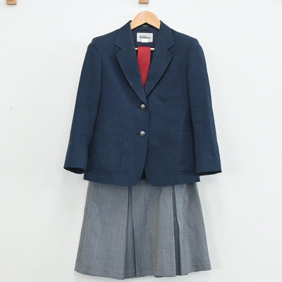 【中古】北海道 手稲宮の丘中学校 女子制服 4点（ブレザー・ベスト・スカート）sf003573