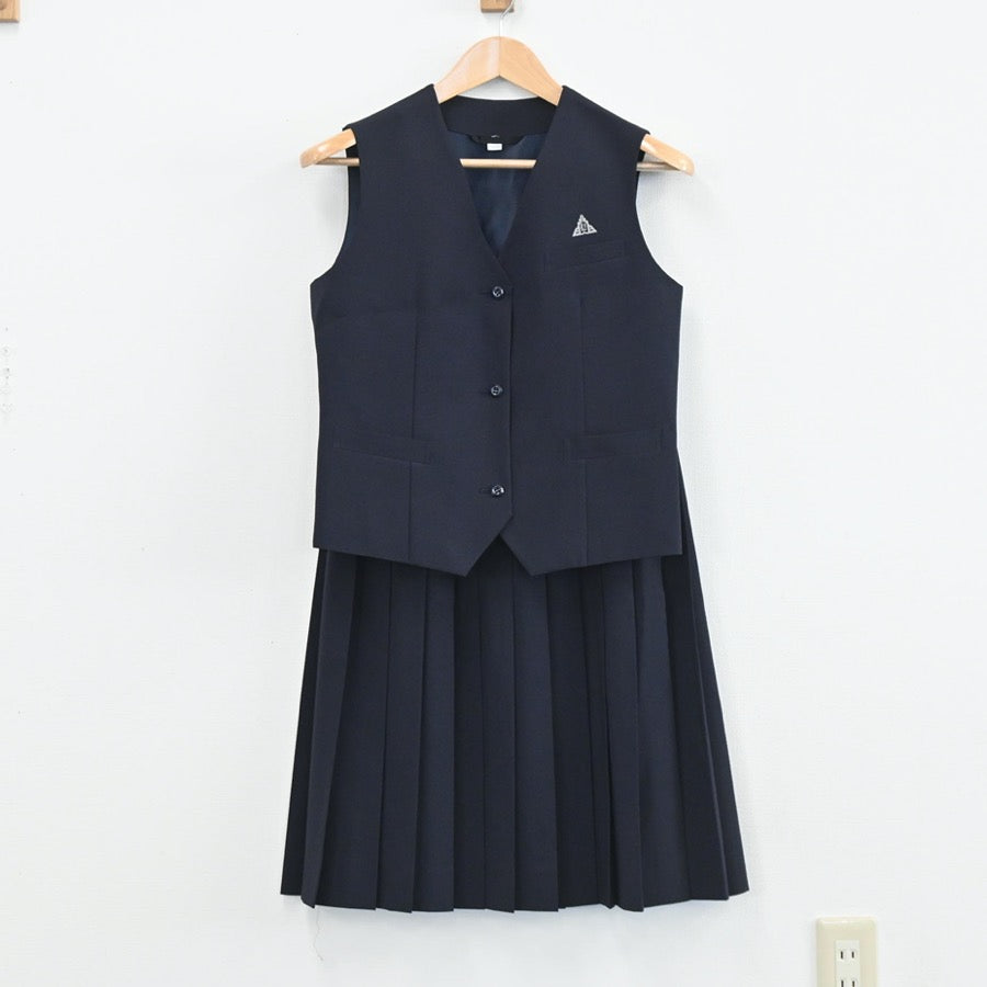 【中古】三重県 三重県鈴鹿市創徳中学校 女子制服 5点（ブレザー・ベスト・スカート・スカート）sf003578